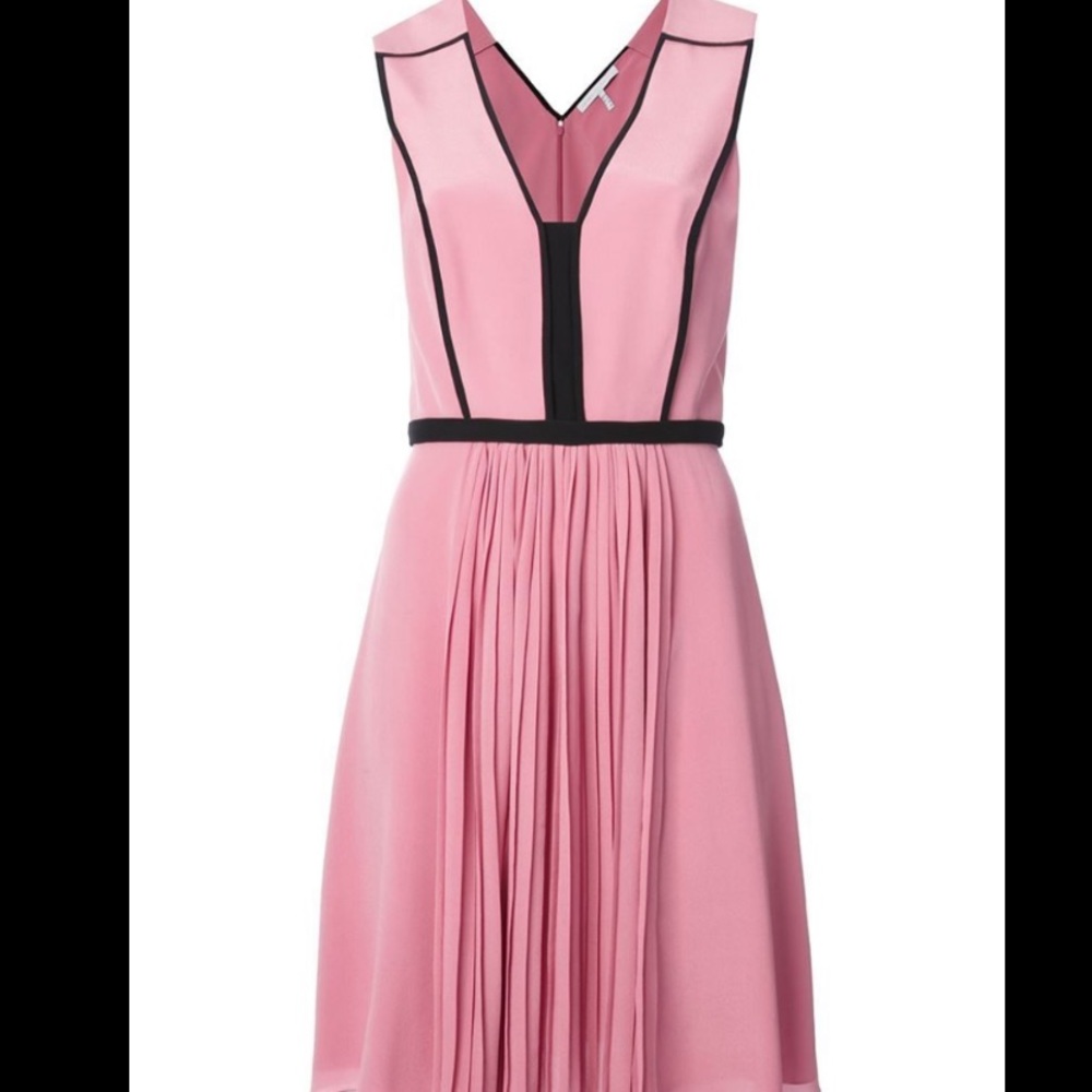 Victoria Beckham contrast trim pleated dress Sz4 - Picture 2 of 7